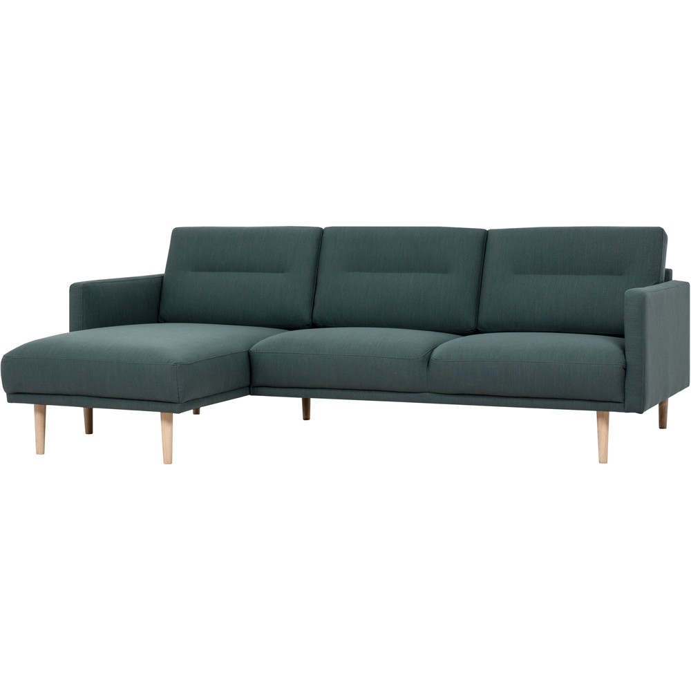 Florence Larvik 3 Seater Dark Green LH Chaiselongue Sofa with Oak Legs Image 3
