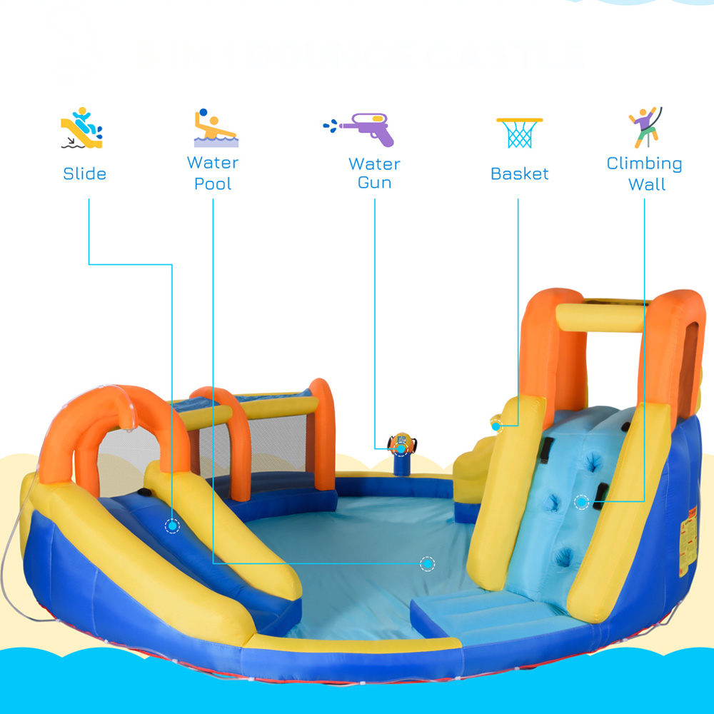 Outsunny 5-in-1 Water Pool Bouncy Castle Image 4