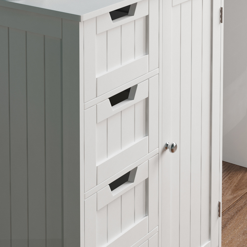 Lassic Bath Vida Priano White 4 Drawer Single Door Floor Cabinet Image 4