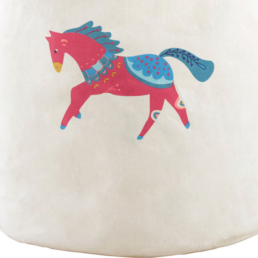 Premier Housewares 1901947 Mimo Eclectic Horse White Laundry Basket Image 5
