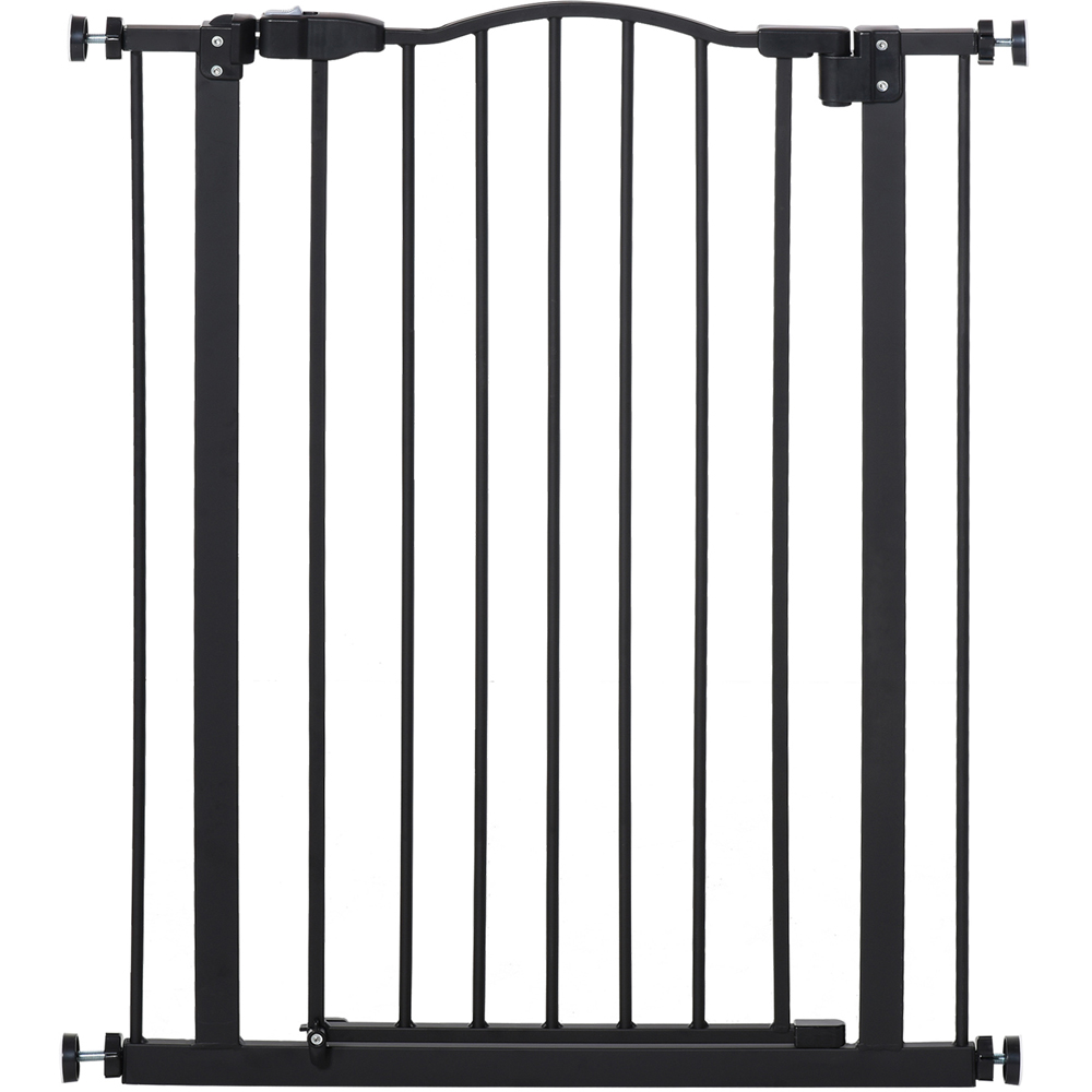PawHut Black 74-80cm Adjustable Metal Pet Safety Gate Image 1