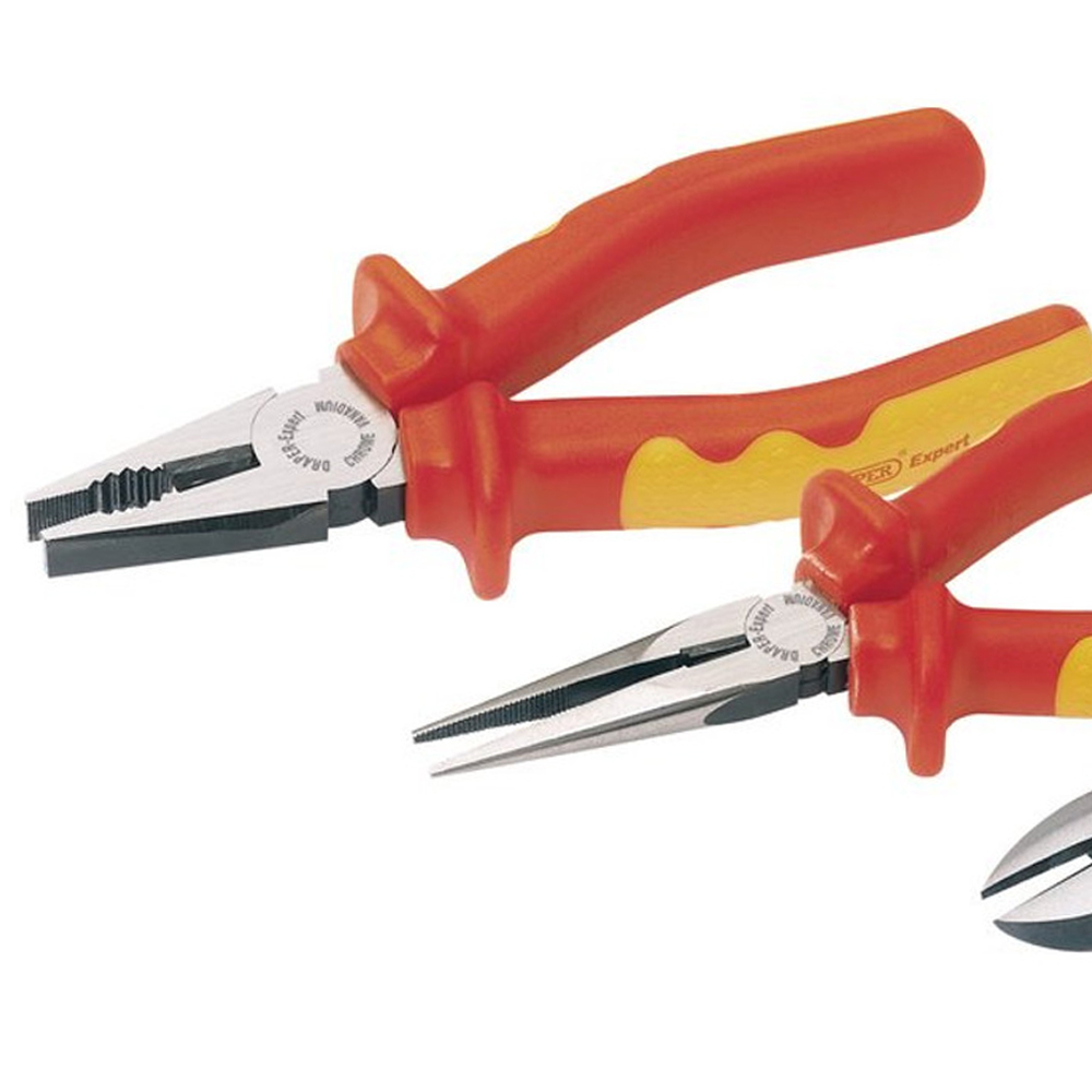 Draper 3 Piece VDE Fully Insulated Plier Set Image 4