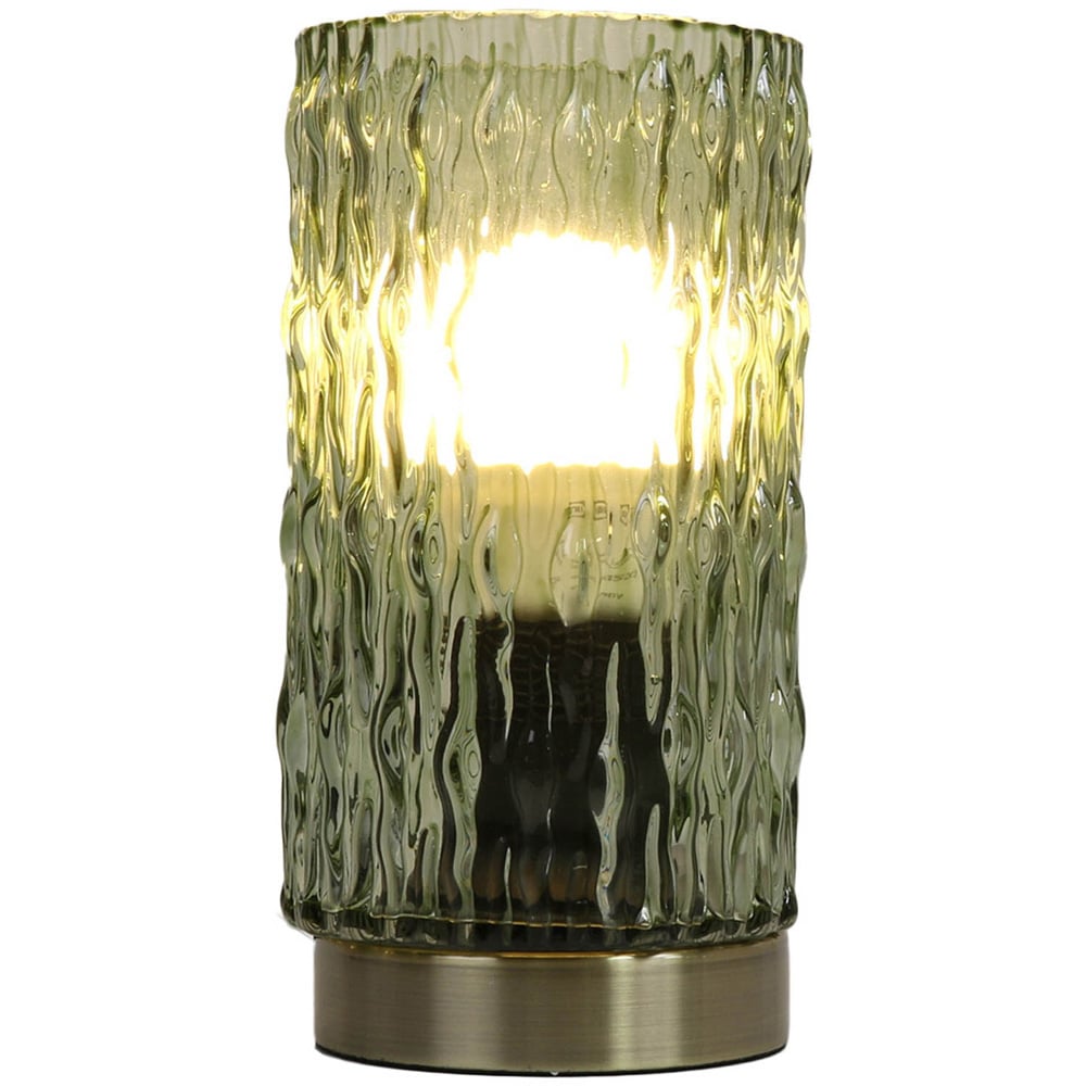 Green Leaf Glass Table Lamp Image 1