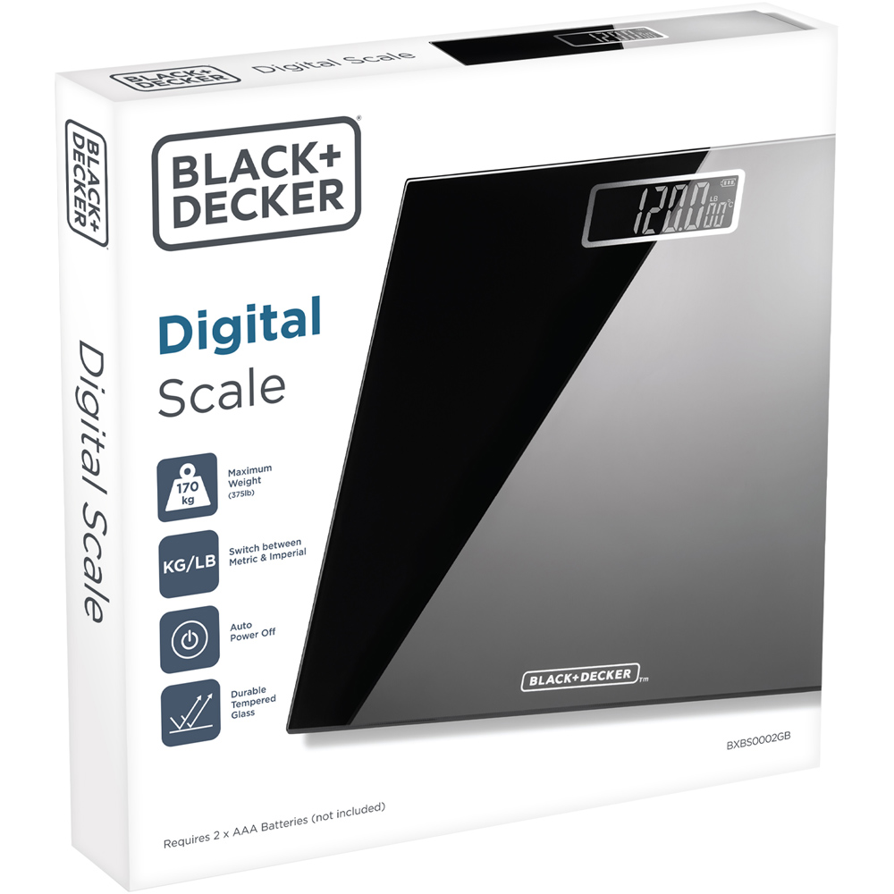 Black + Decker Black Bathroom Scale Image 3