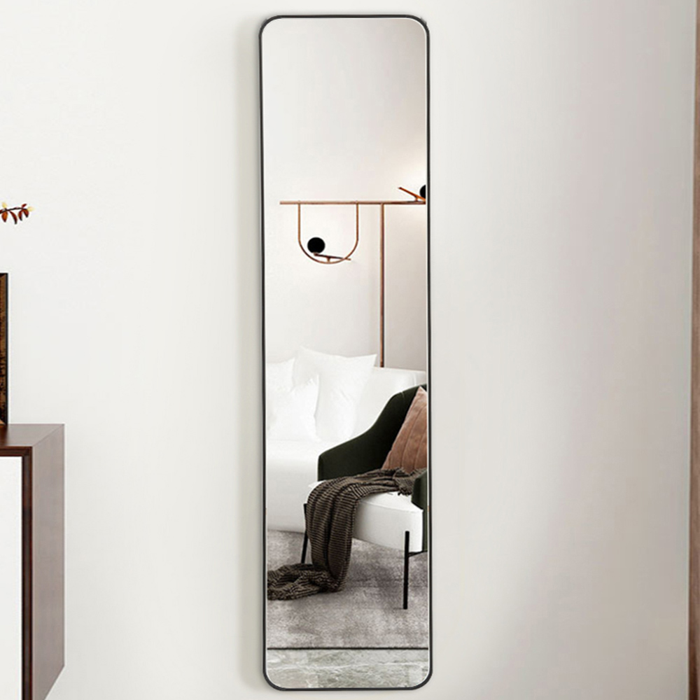 Living and Home Black Frame Full Length Door Mirror 28 x 118cm Image 2