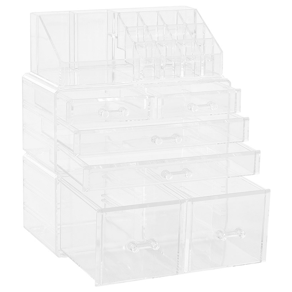 Living and Home Clear Acrylic Makeup Organiser with Drawers Image 4