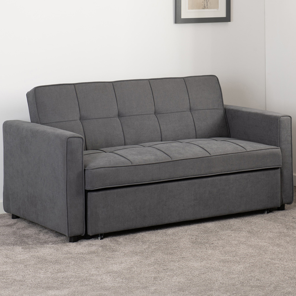 Seconique Astoria Double Sleeper Dark Grey Fabric Sofa Bed Image 1