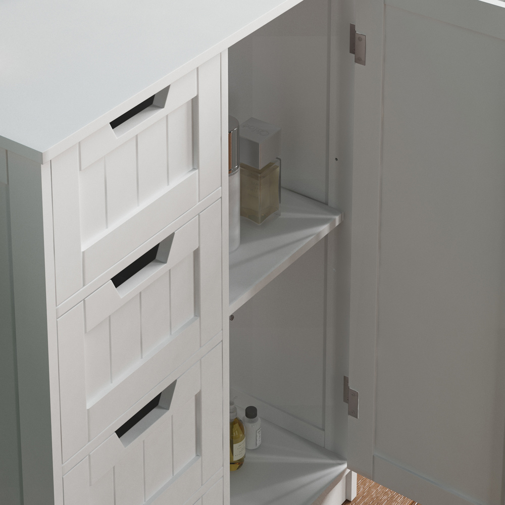 Lassic Bath Vida Priano White 4 Drawer Single Door Floor Cabinet Image 5