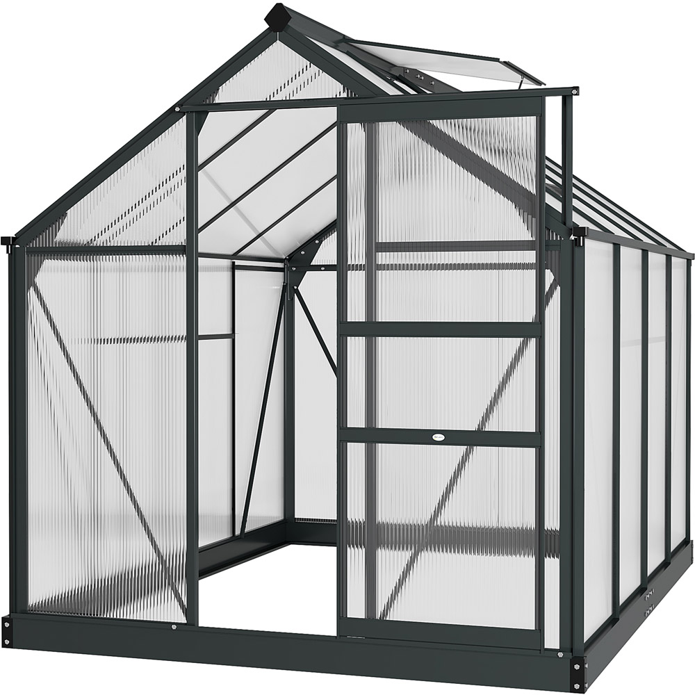 Outsunny Galvanised Aluminium Polycarbonate 6 x 8.2ft Walk In Greenhouse Image 1