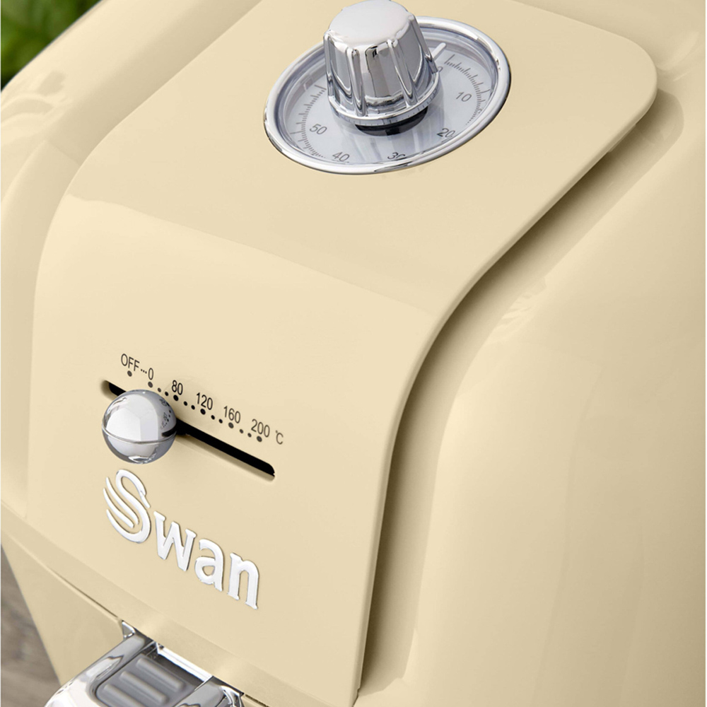 Swan SD10510CN Cream Retro Manual 6L Air Fryer 1800W Image 5