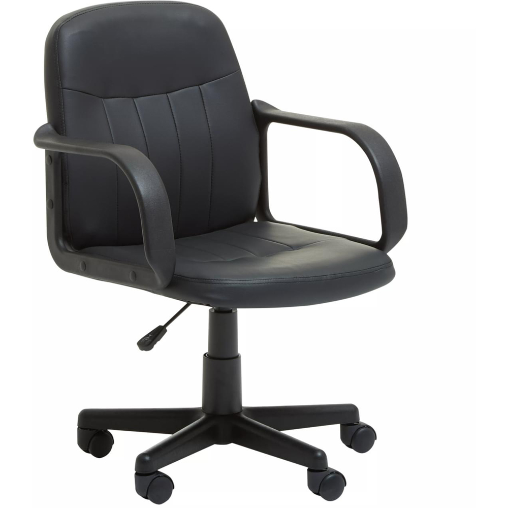 Premier Housewares Black PU Home Office Chair Image 2