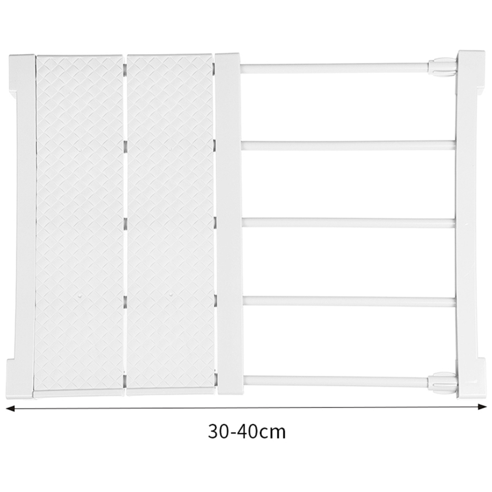 Living And Home CT0023 White Expandable Closet Shelf Divider With Rail 30-40cm Image 6