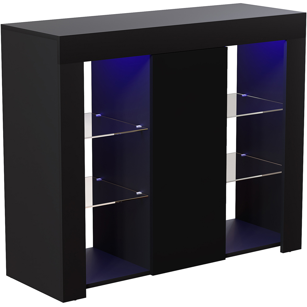 Vida Designs Azura Single Door Black LED Large Sideboard Image 2