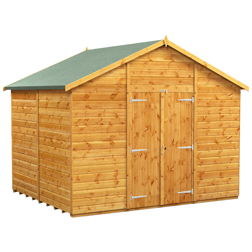Power Sheds 8 x 10ft Double Door Apex Wooden Shed Image 1
