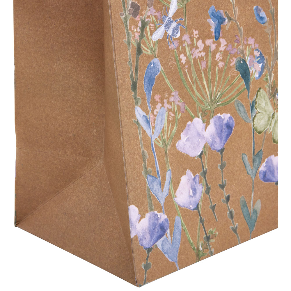 Wilko Medium Kraft Floral Giftbag Image 3
