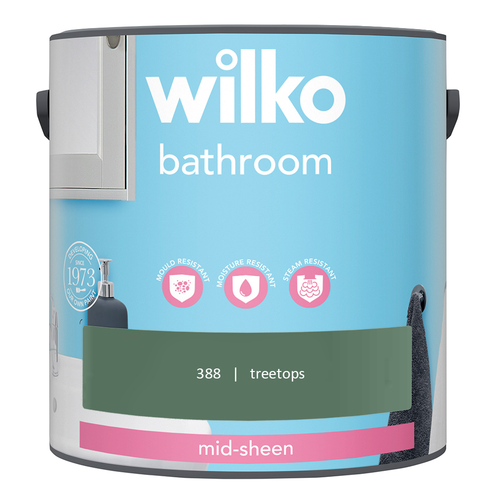 Wilko Bathroom Treetops Mid Sheen Emulsion Paint 2.5L Image 2