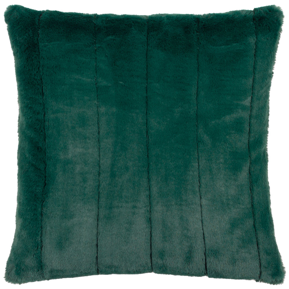 Paoletti Empress Emerald Faux Fur Cushion Large Image 1