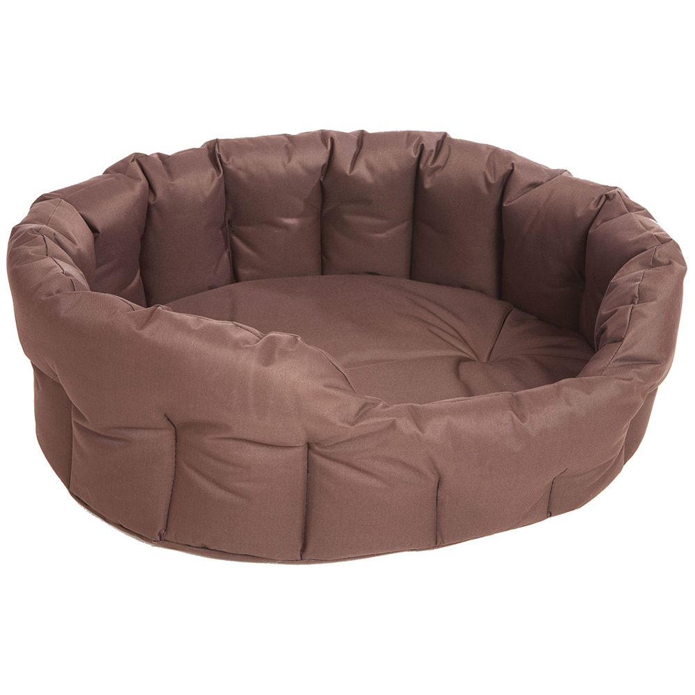 P&L Jumbo Brown Oval Waterproof Dog Bed Image 1