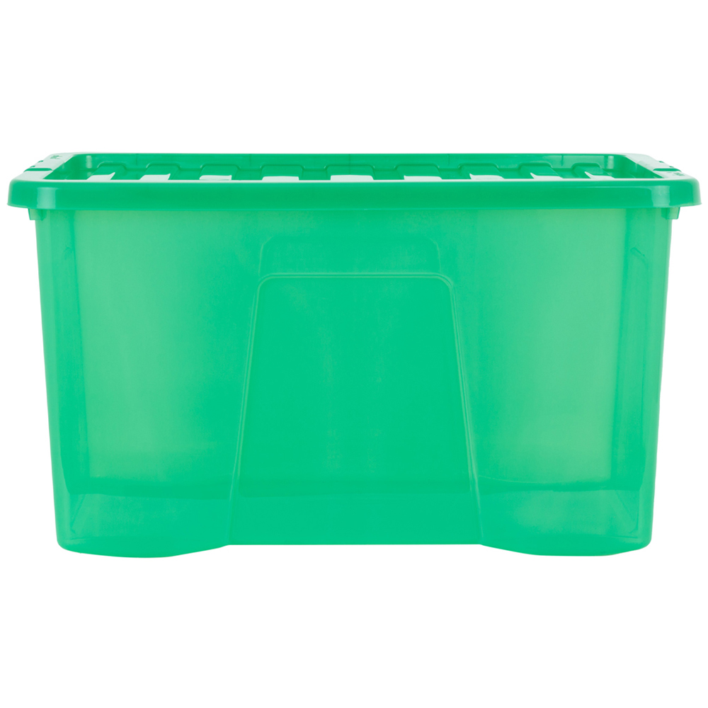 Wham Crystal 60L Clear Green Stackable Plastic Storage Box and Lid Pack 5 Image 4