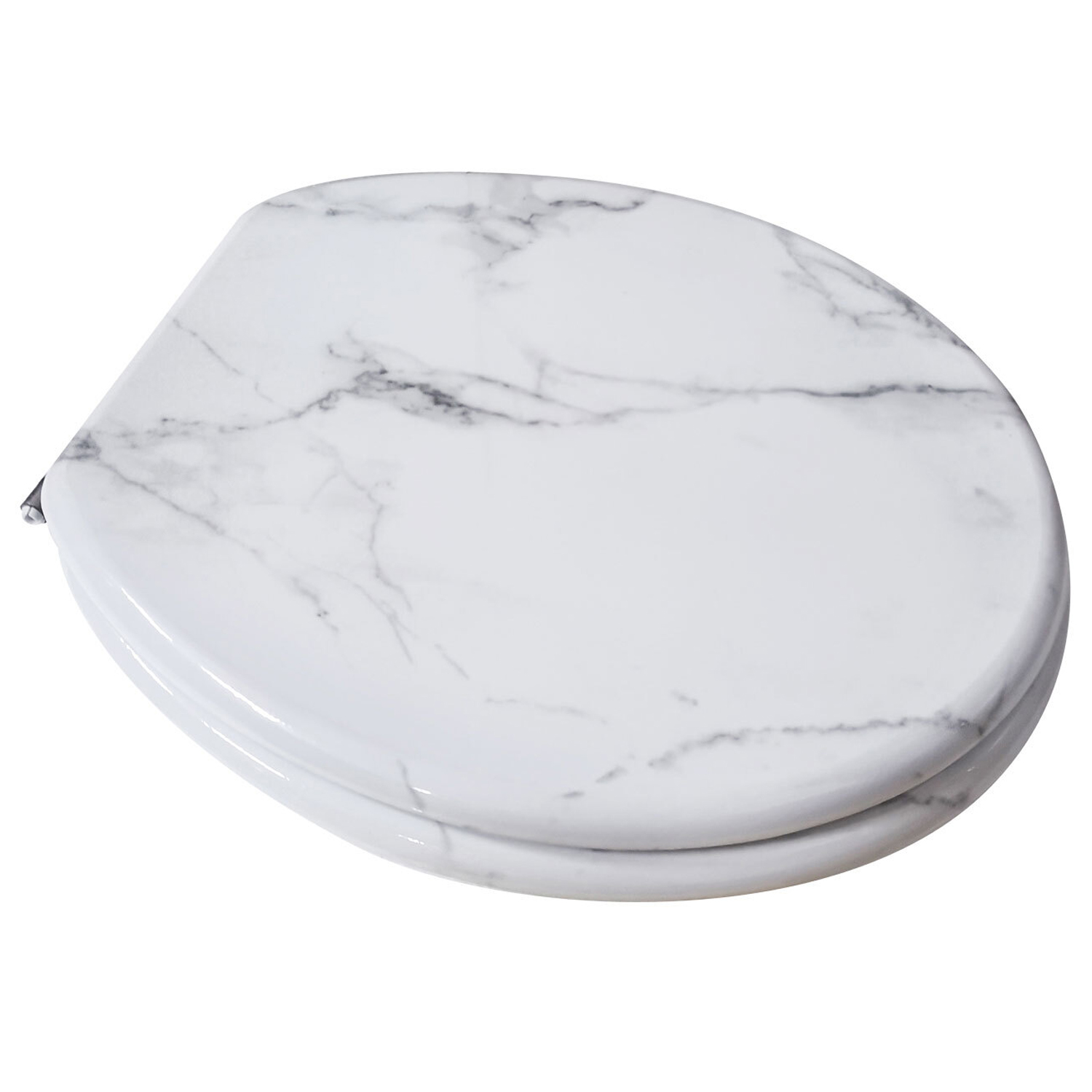 White Marble Effect Toilet Seat Image 1
