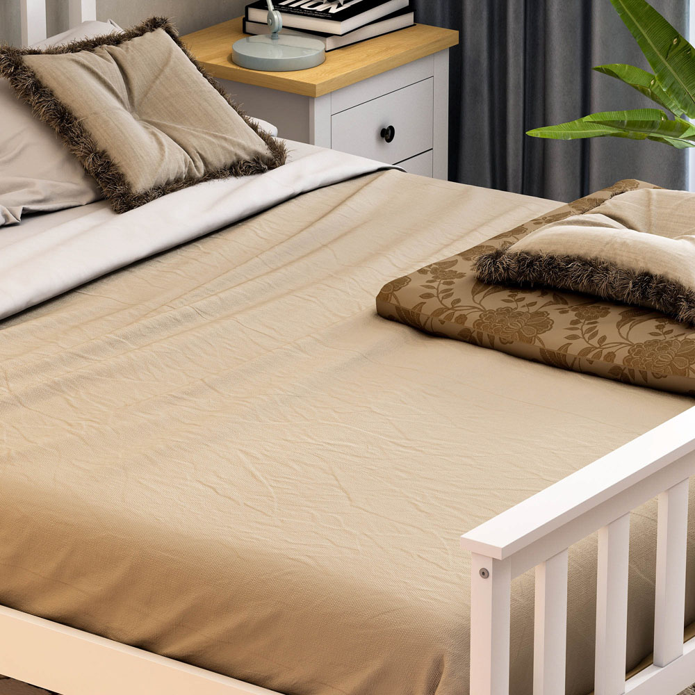 Vida Designs Milan King Size White High Foot Wooden Bed Frame Image 5