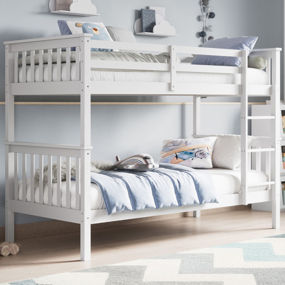 Flair Wooden White Zoom Bunk Bed Image 1