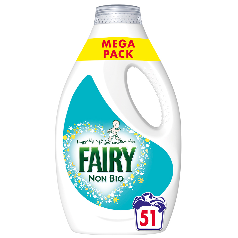 Fairy Non Bio Washing Liquid 51 Washes Image 2