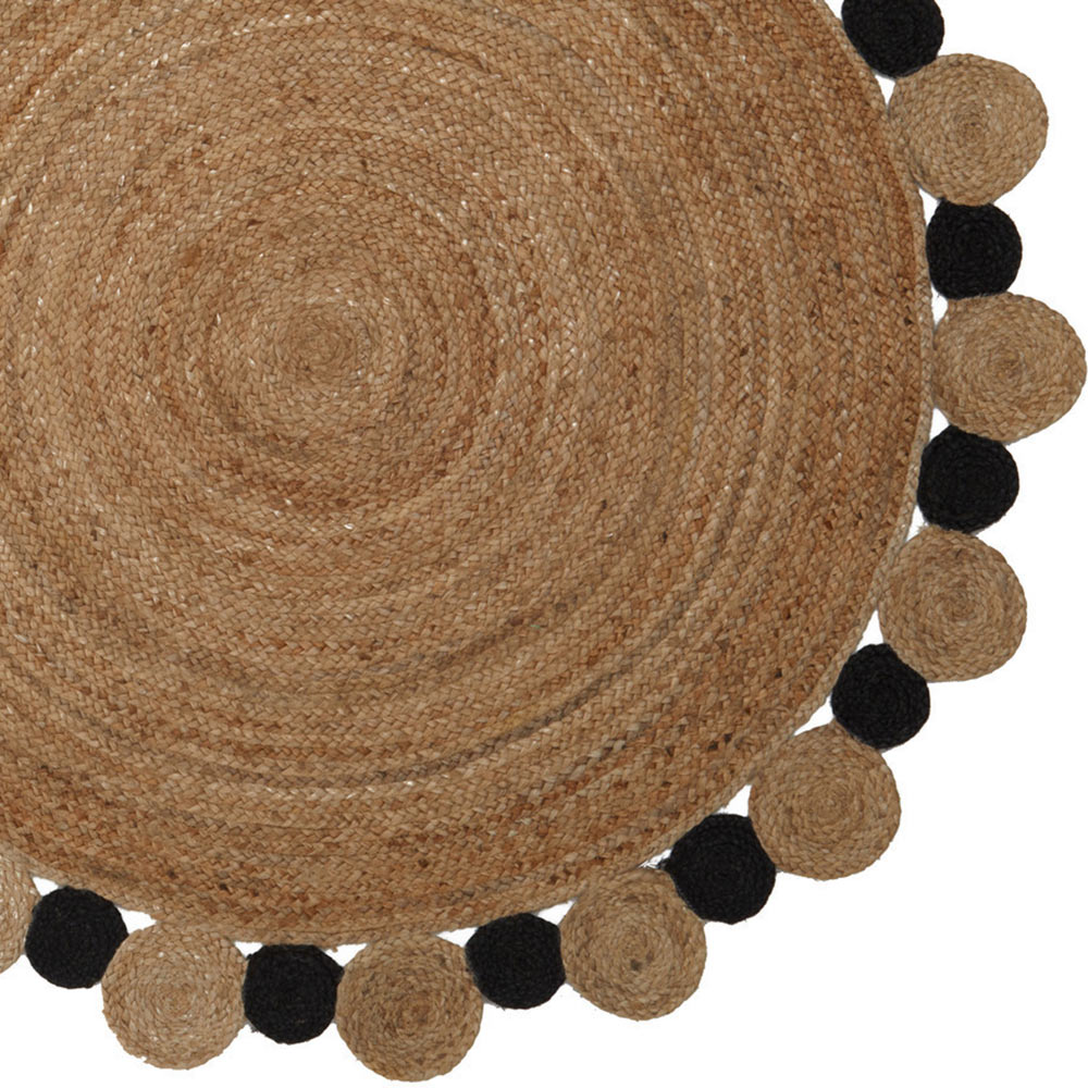 Premier Housewares Bosie Demir Large Natural and Black Jute Rug Image 6