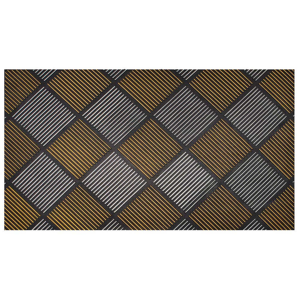 JVL Platina Silver Gold Rubber Doormat 40 x 70cm Image 1