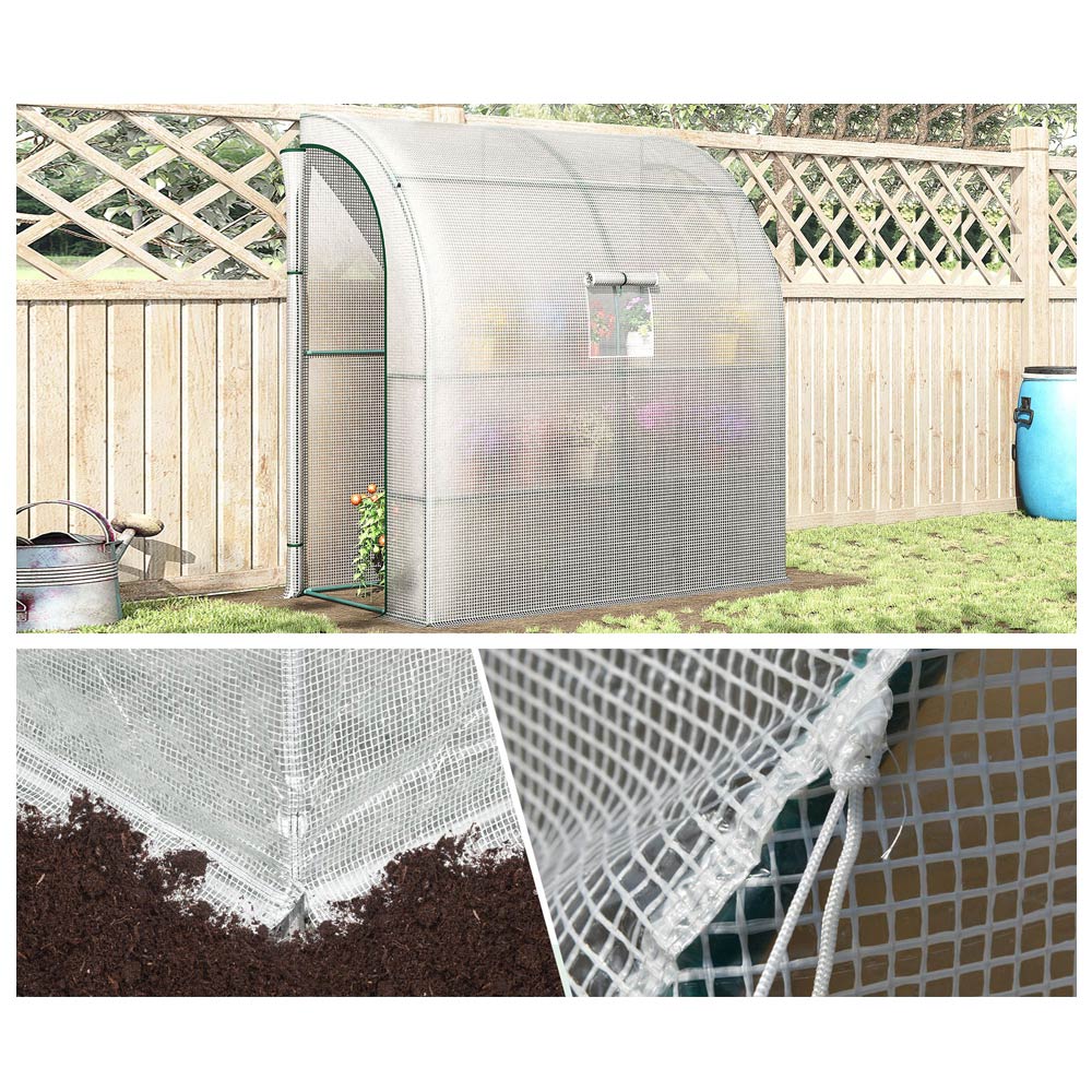 Outsunny White PE 3.3 x 6.6ft Polytunnel Greenhouse Image 6