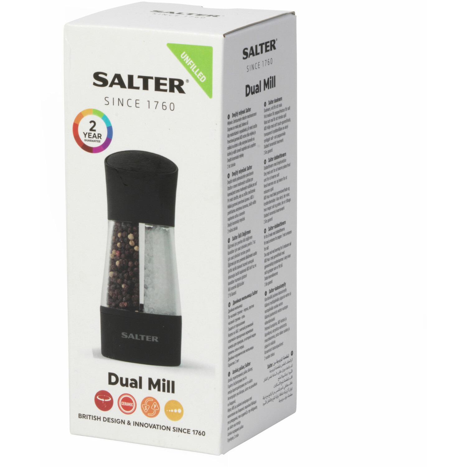 Dual Salt and Pepper Mechanical Mill - Black Image 8