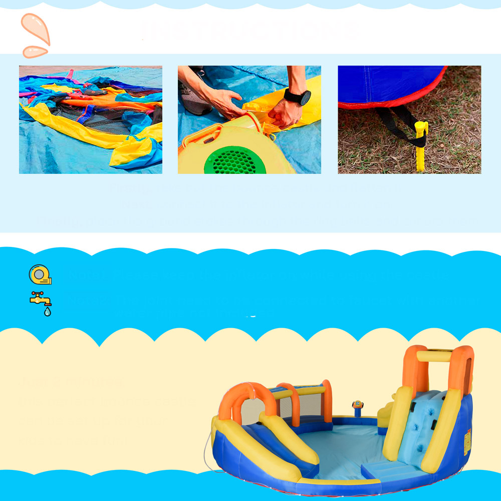 Outsunny 5-in-1 Water Pool Bouncy Castle Image 2