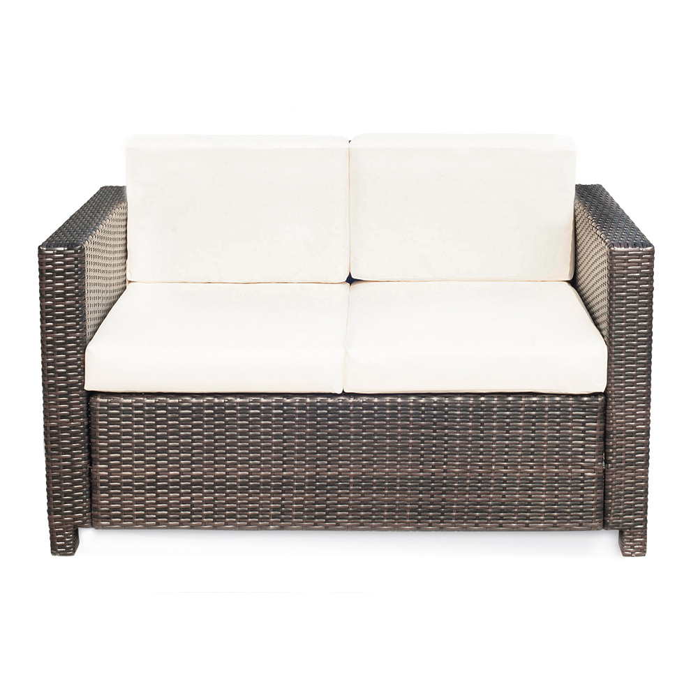 Outsunny 2 Seater Brown Rattan Sofa Image 3