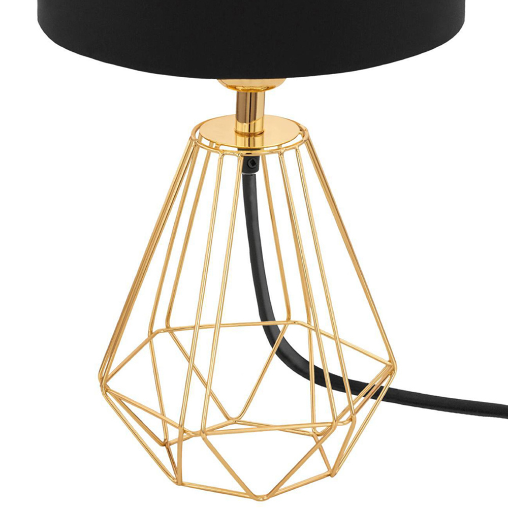 EGLO Carlton 2 Black and Brass Geometric Table Lamp Image 3