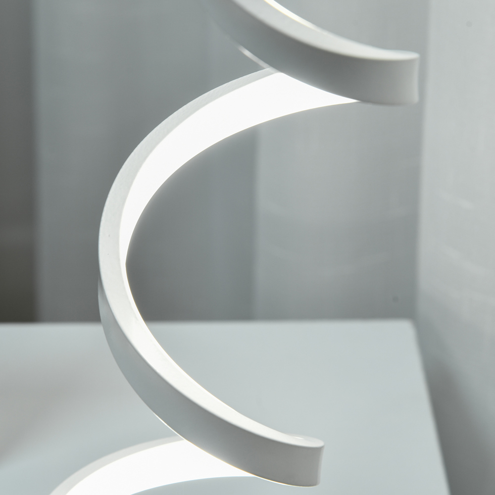 Portland Modern Wave Shaped White LED Table Lamp Image 3