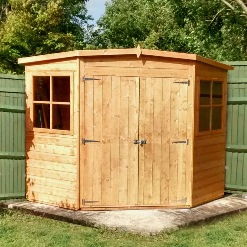 Shire 8 x 8ft Double Door Pressure Treated Corner Shed Image 4