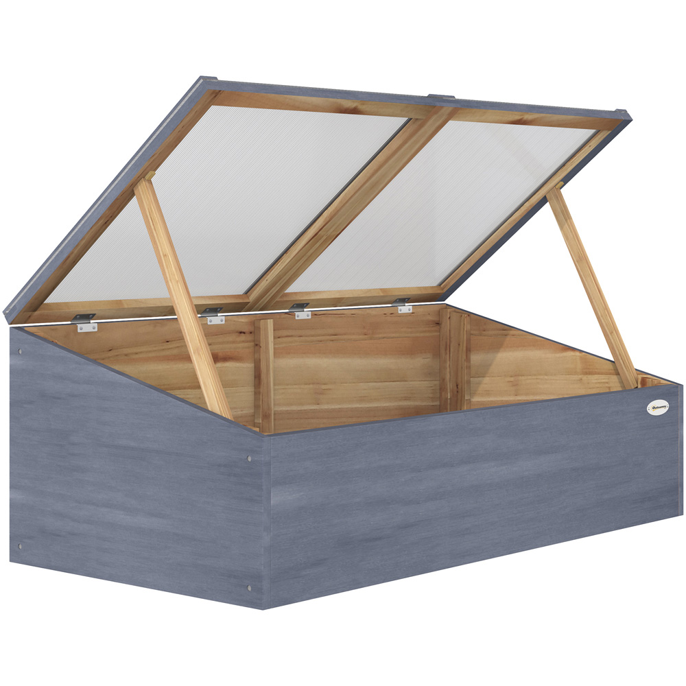 Outsunny Light Grey Wooden Polycarbonate Cold Frame Image 1