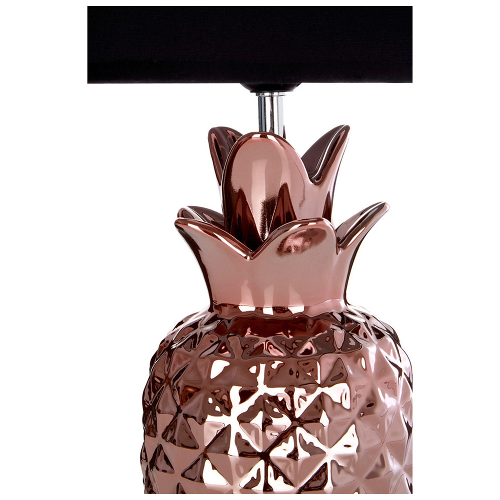 Premier Housewares Pineapple Copper Ceramic Table Lamp Image 2
