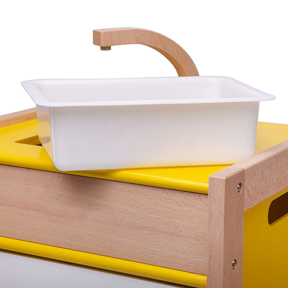 Tidlo Yellow Wooden Toy Sink Image 4