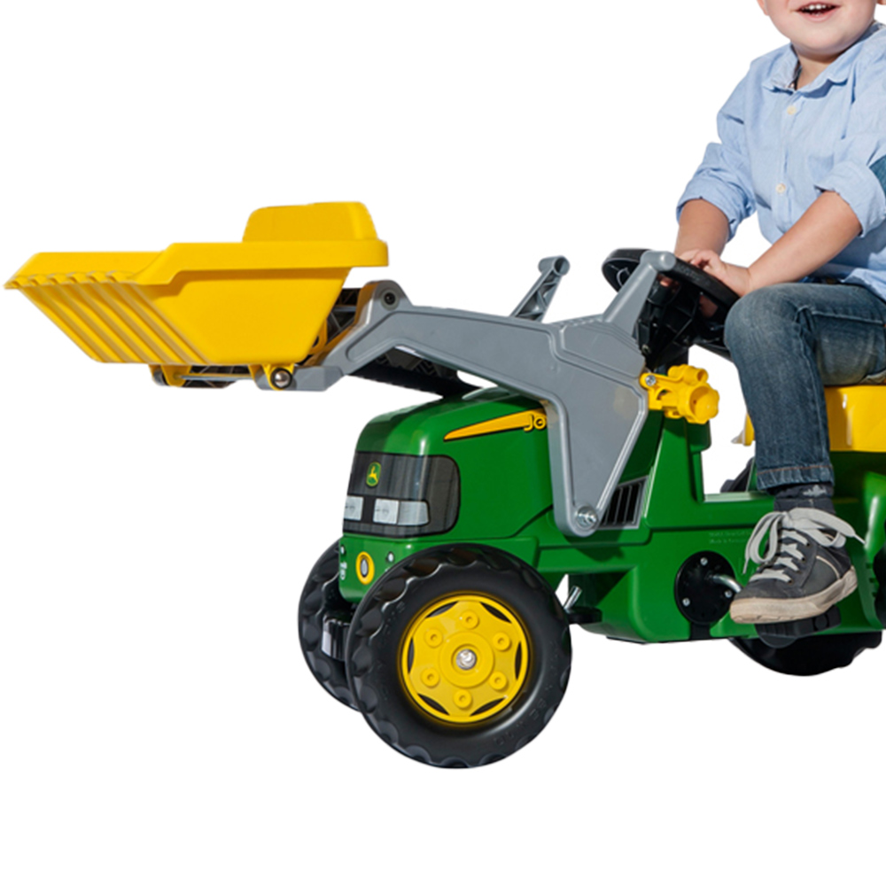 Robbie Toys John Deere Green and Yellow Tractor with Front Loader and Trailer Image 3