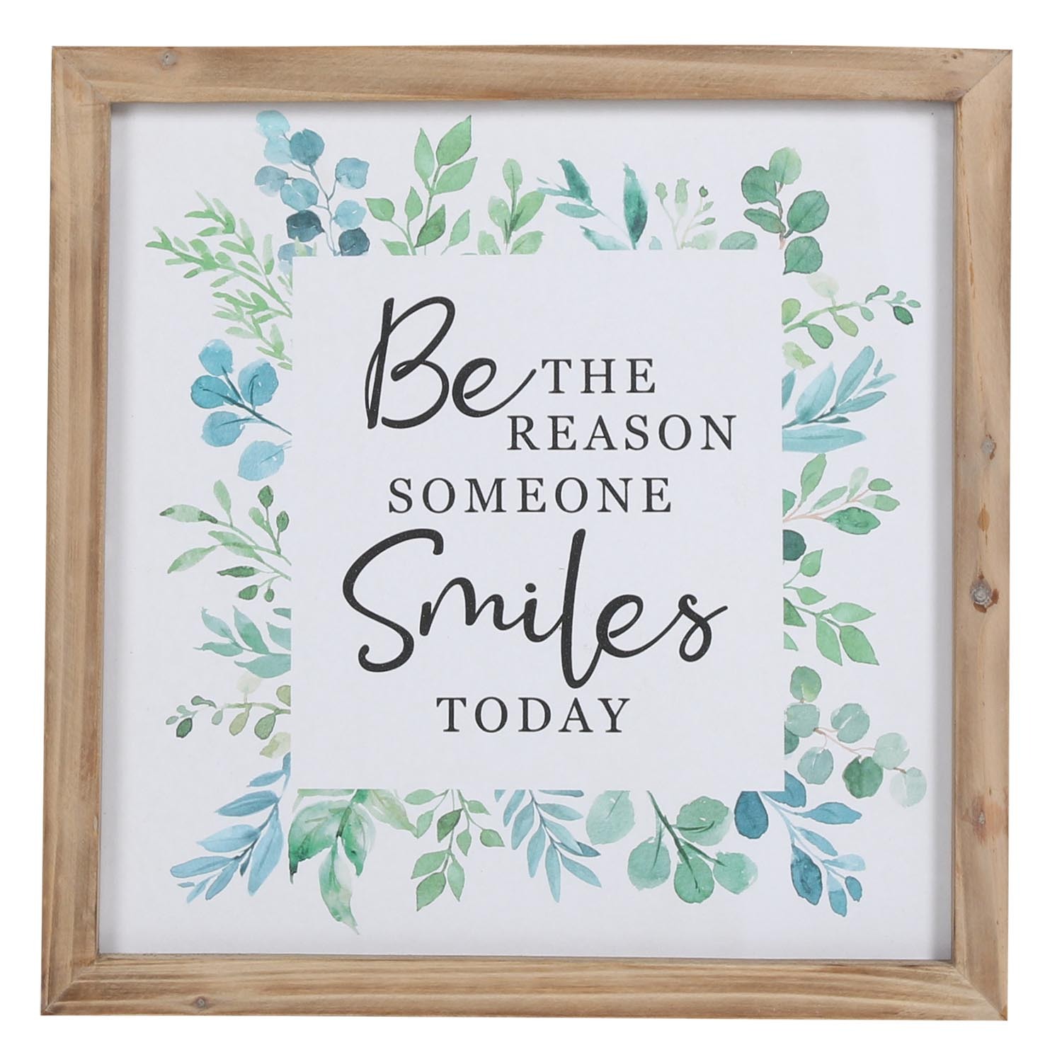 Botanical Happiness Motto Wooden Plaque Image 1