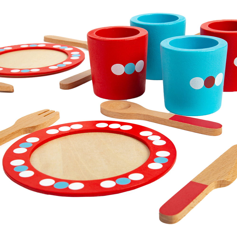 Bigjigs Toys 20-Piece Wooden Dinner Service Set Image 5