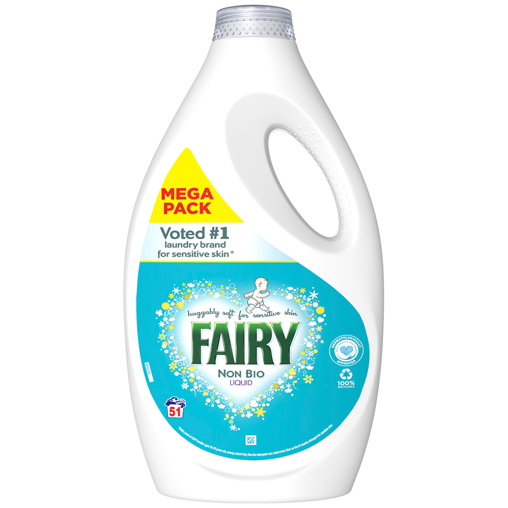 Fairy Non Bio Washing Liquid 51 Washes Image 1