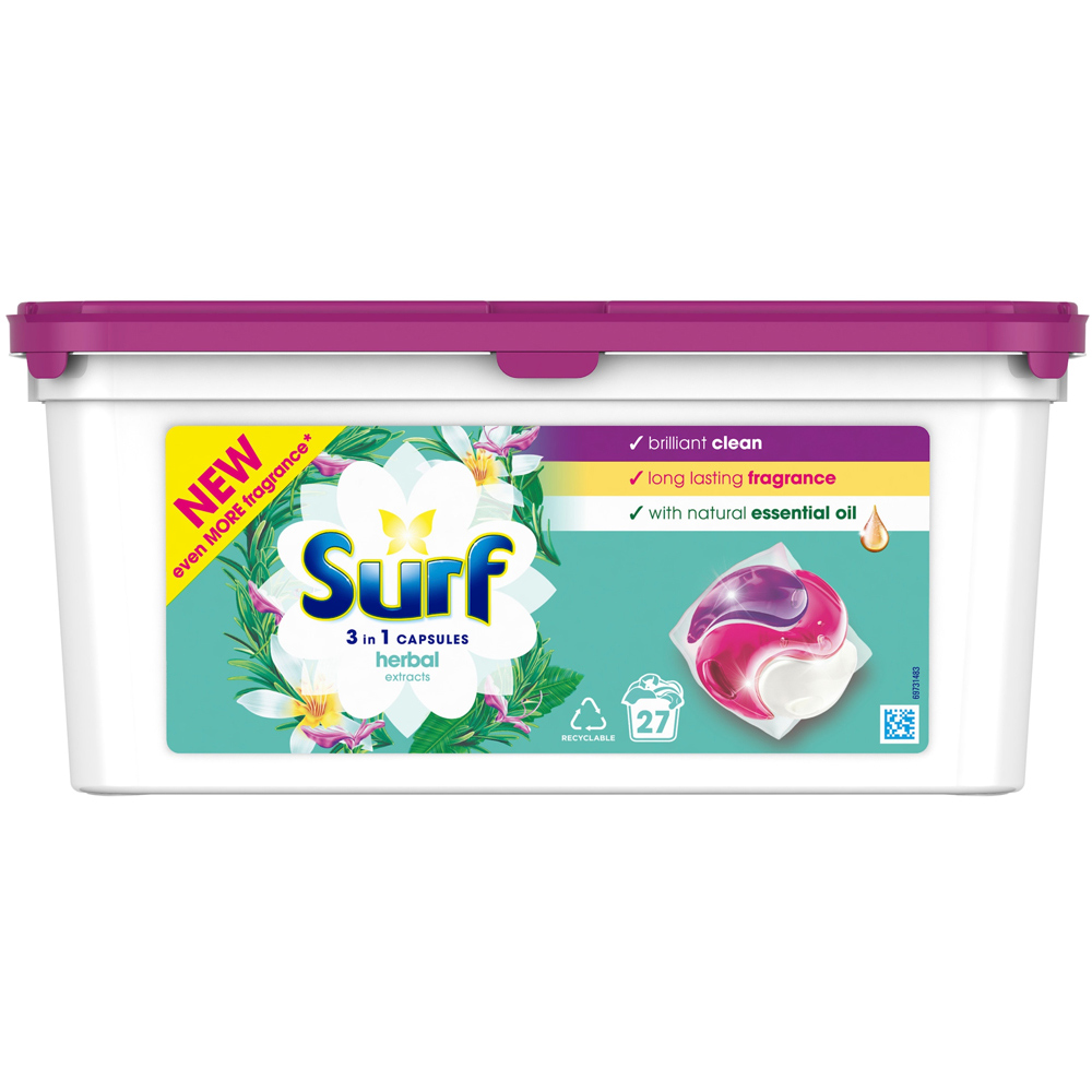 Surf 3 in 1 Herbal Extracts Laundry Washing Capsules Image 1