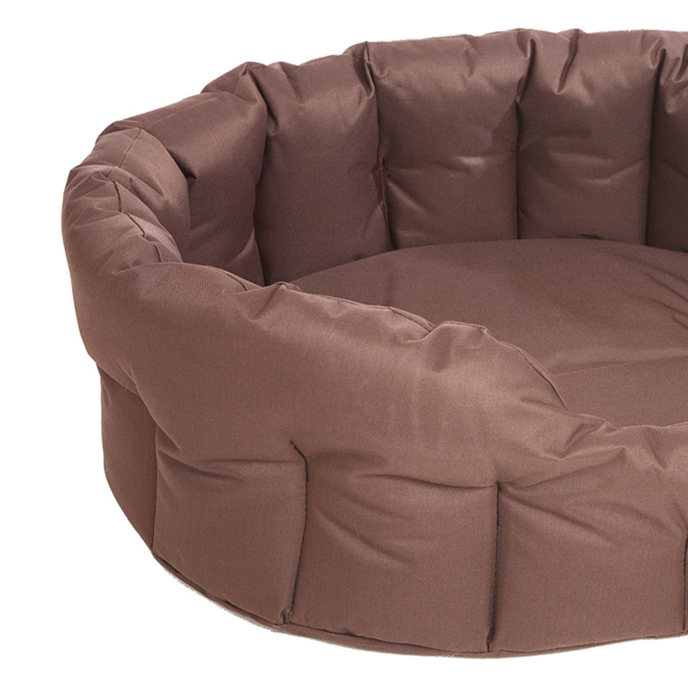 P&L Medium Brown Oval Waterproof Dog Bed Image 2
