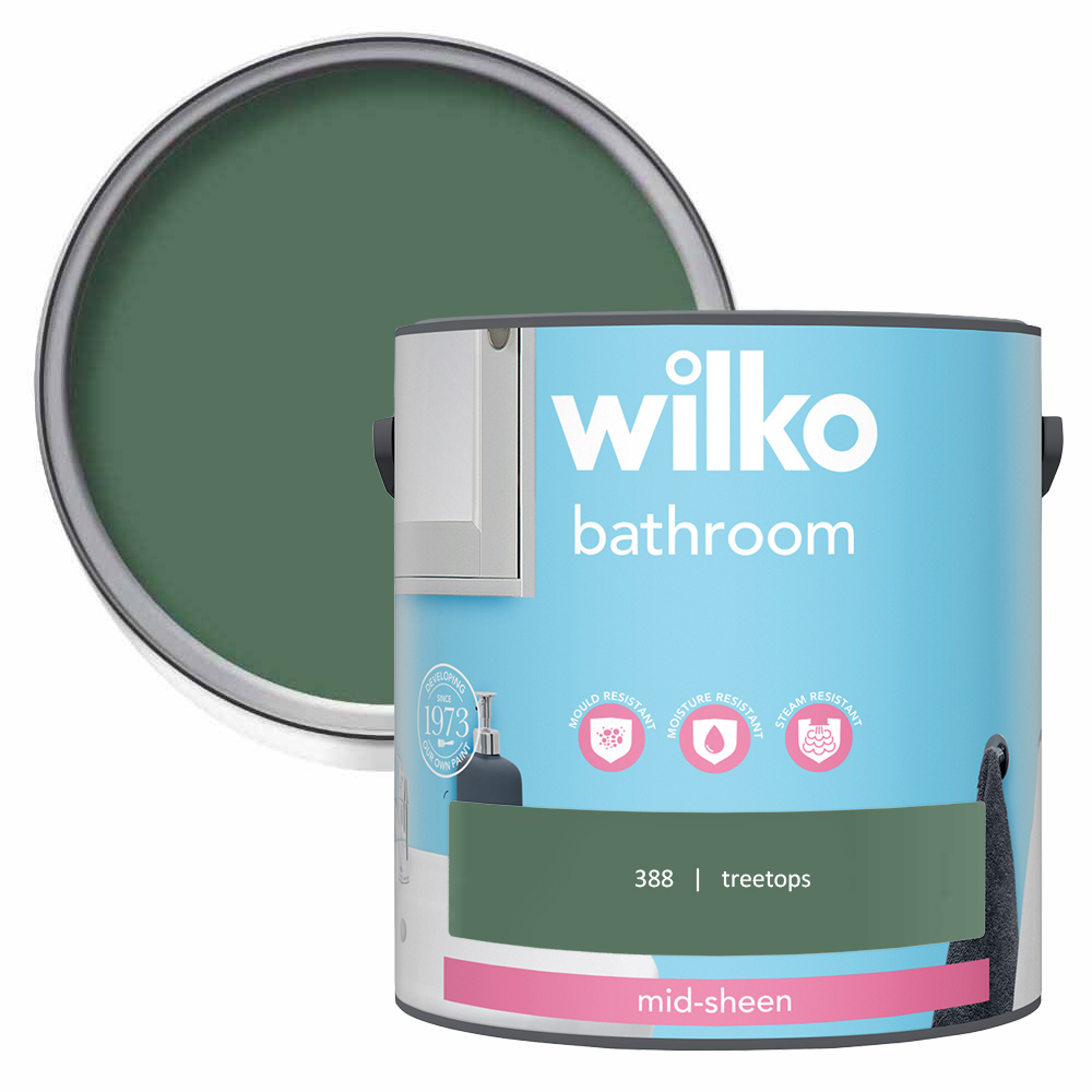 Wilko Bathroom Treetops Mid Sheen Emulsion Paint 2.5L Image 1
