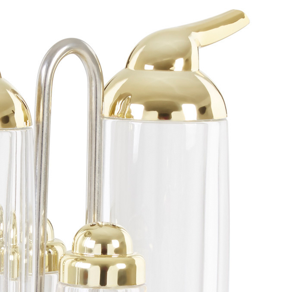 Premier Housewares Gozo Transparent and Gold Condiments Set 4 Pack Image 4