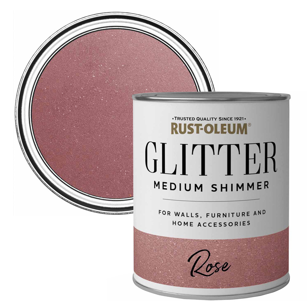 Rust-Oleum Glitter Rose Medium Shimmer Paint 250ml Image 1