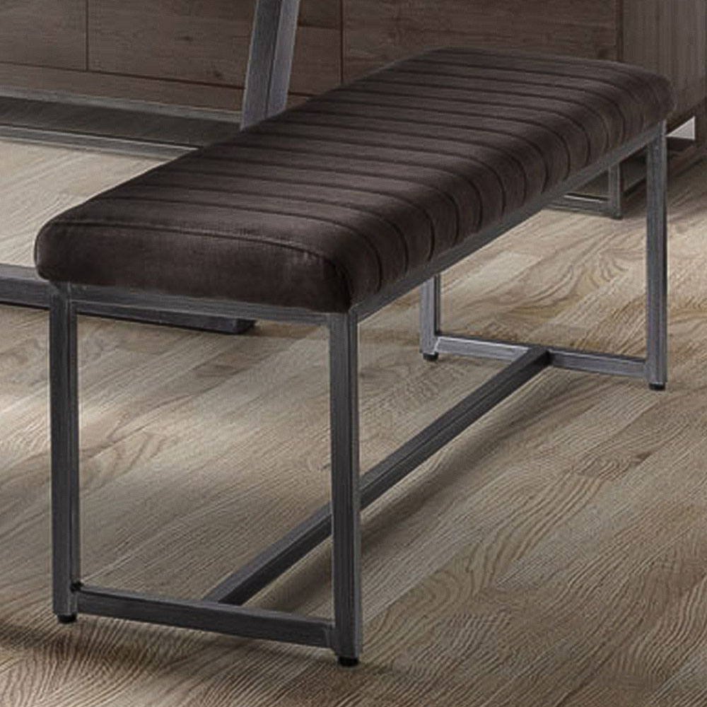 Julian Bowen Brooklyn Charcoal Upholstered Dining Bench Image 1