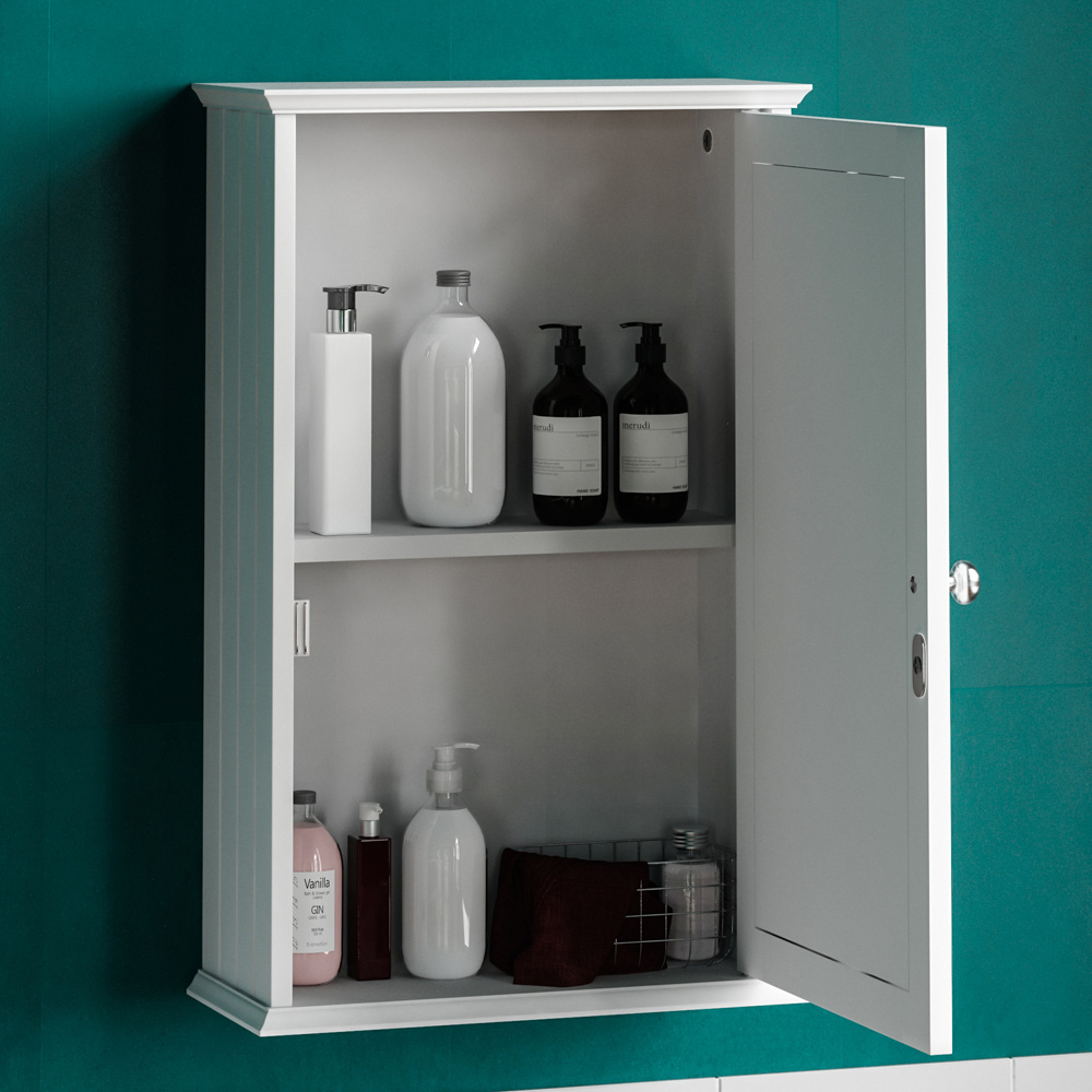 Lassic Bath Vida Priano White Single Door Mirror Bathroom Cabinet Image 7